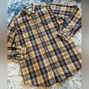 LLBean Mens Flannel Shirt Plaid Slightly Fitted Cotton Large Tall LT